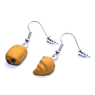 Boucles d'oreilles croissant & pain au chocolat