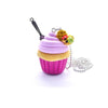 Collier sautoir cupcake rose