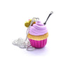 Collier sautoir cupcake rose