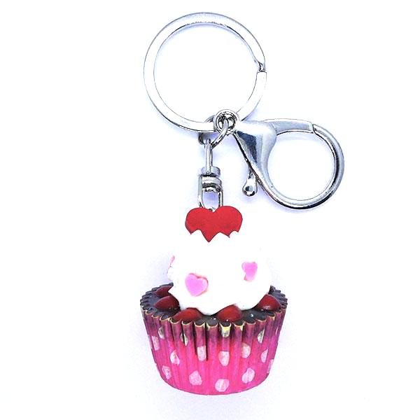 Porte-clés cupcake rose