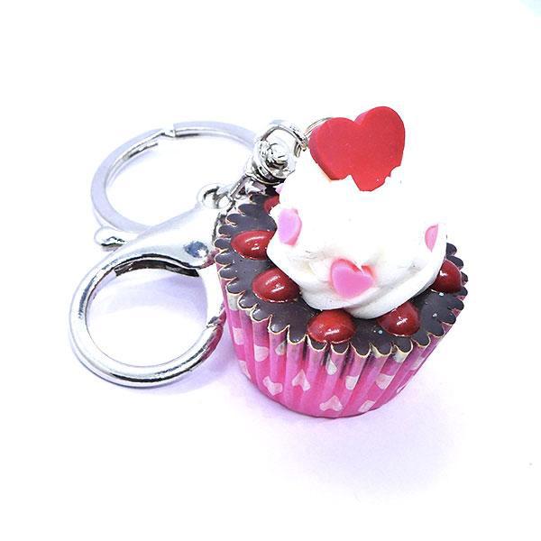 Porte-clés cupcake rose