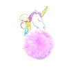 Porte-clés pompon licorne mauve