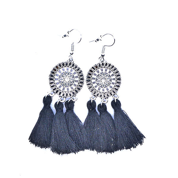 Pendentif émaillé avec tassel noir