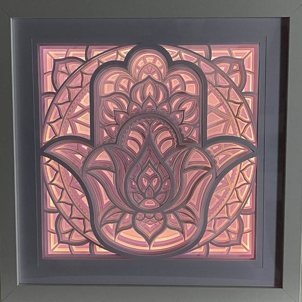 Tableau lumineux WhiteBox™ Mandala main de Fatma